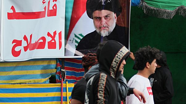 صورة لمقتدى الصدر في ميدان التحرير في بغداد 22 فبراير 2020 صورة لمقتدى الصدر في ميدان التحرير في بغداد 22 فبراير 2020