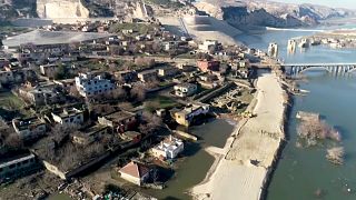 Древний город Хасанкейф уходит под воду. Съёмки с дрона, февраль 2020 года
