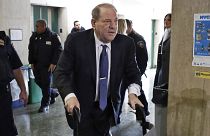 Harvey Weinstein arrives at court in his rape trial, in New York, Friday, Feb. 21, 2020. (AP Photo/Richard Drew)