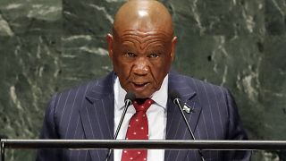 Le Premier ministre du Lesotho, Thomas Thabane à la 74e session de l'Assemblée générale des Nations unies le 27 septembre 2019