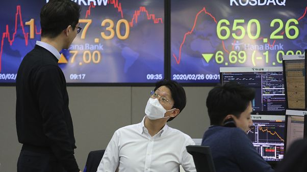 Trader in der KEB Hana Bank in Seoul Trader in der KEB Hana Bank in Seoul