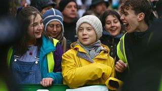 Klimademo in Bristol: Greta Thunberg marschiert voran