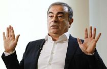 الرئيس السابق لمجموعة "نيسان"، كارلوس غصن يتحدث إلى وسائل إعلام يابانية خلال مقابلة في بيروت بلبنان  10/01/2020