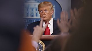 President Donald Trump speaks about the coronavirus in the press briefing room at the White House, Saturday, Feb. 29, 2020, in Washington
