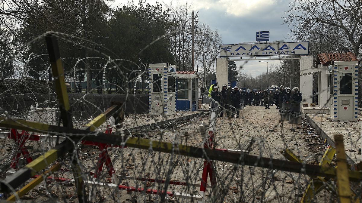 Greek Police guard Kastanies border gate, Evros region, as migrants gather between Greece and Pazarkule border gate (File Photo) 