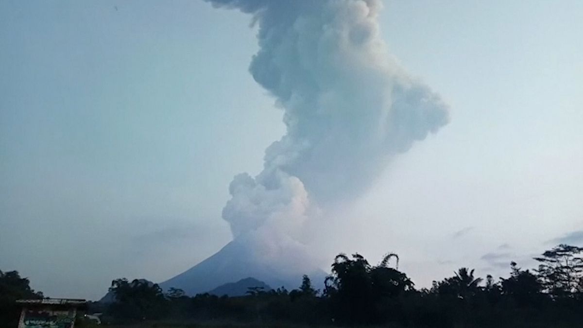 Indonesia's Mount Merapi volcano spews smoke, ash into sky