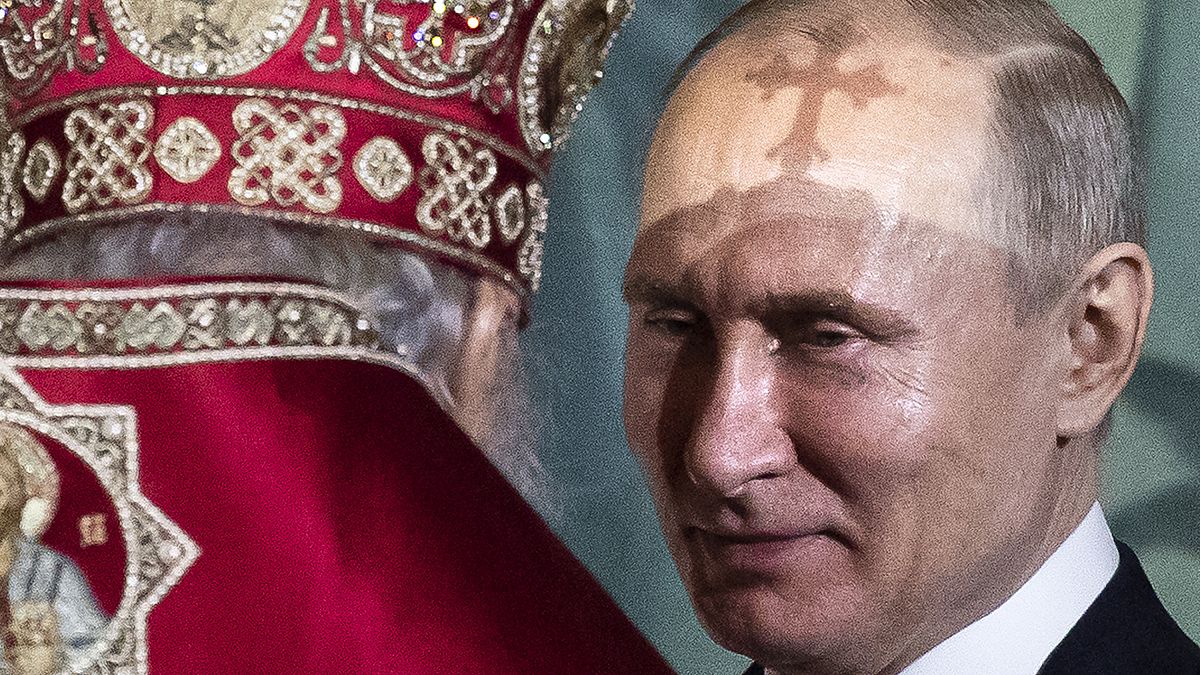 Putin a colloquio con il patriarca ortodosso Cirillo I nell'aprile dello scorso anno