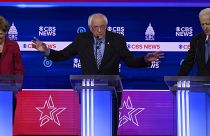 Democratic party presidential hopefuls hold televised debate