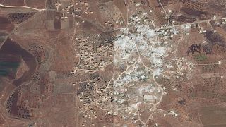 İdlib'de artan çatışmaların yıkımı uydu görüntülerinde