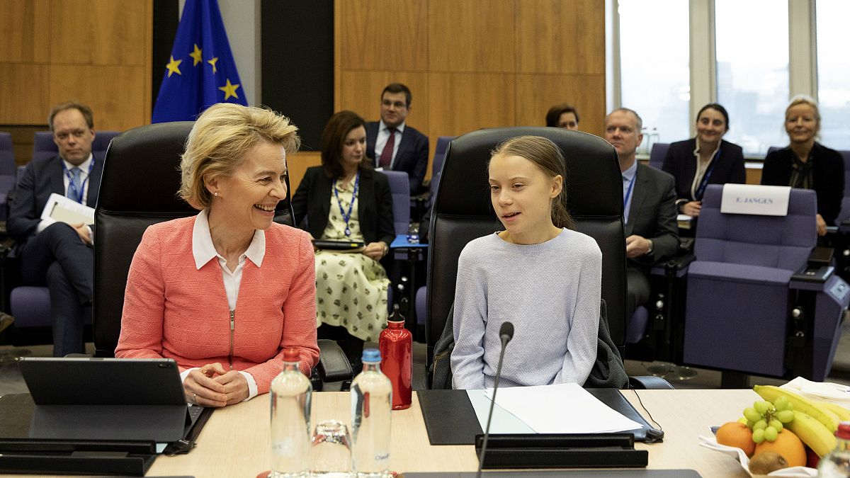 La présidente de la Commission européenne Ursula von der Leyen et Greta Thunberg