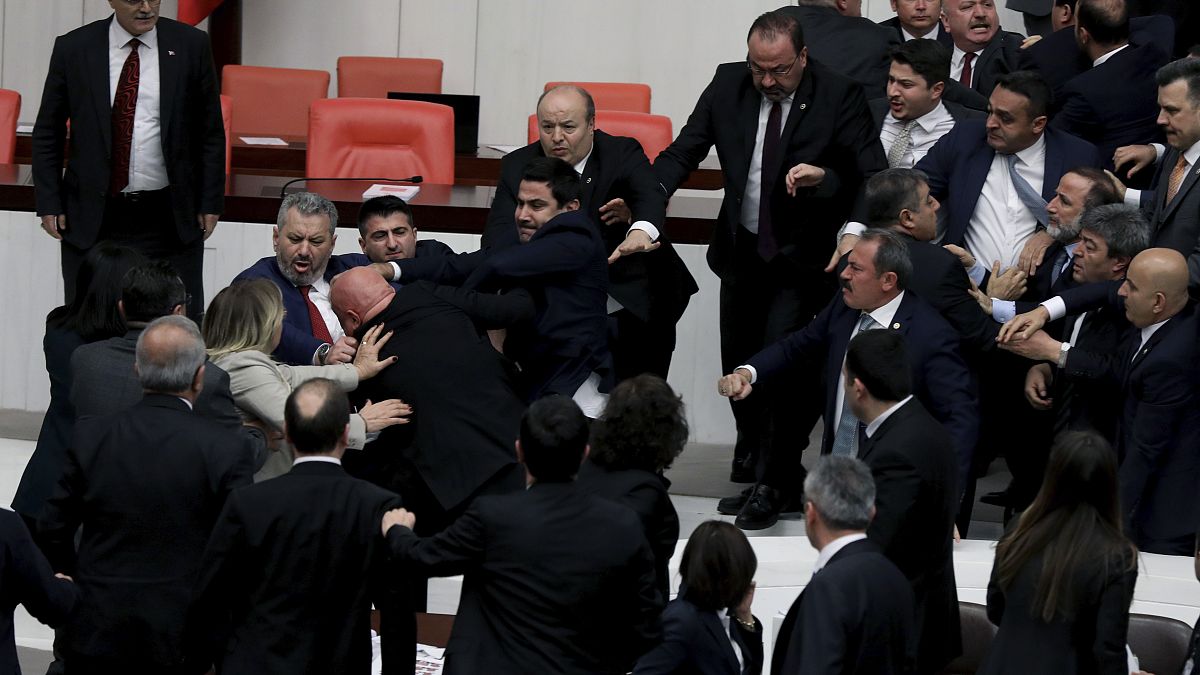 Turkey Parliament Brawl