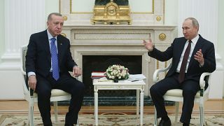 Türkiye Cumhurbaşkanı Recep Tayyip Erdoğan ve Rusya Devlet Başkanı Vladimir Putin, Moskova'da bir araya geldi