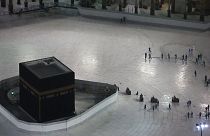 Images of empty space surrounding the Kaaba in Mecca's Grand Mosque
