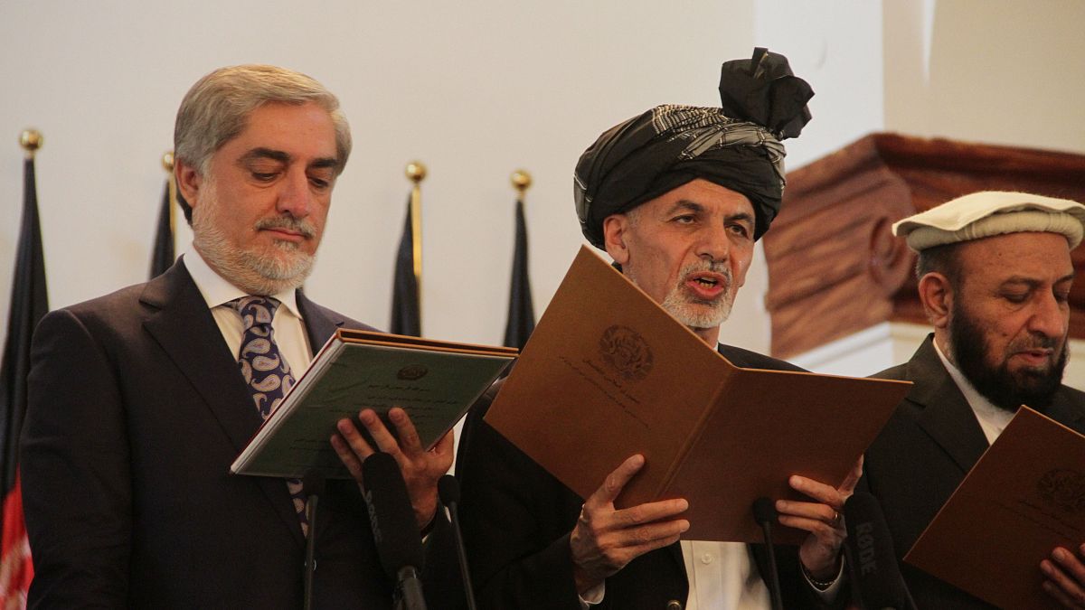 Afganistan Cumhurbaşkanı Eşref Gani ve Afganistan İcra Kurulu Başkanı Abdullah Abdullah