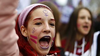 ویدئو؛ روز جهانی زن در اسپانیا