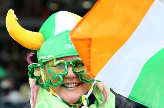 Participants gather for the annual St Patricks Day parade through the city centre of Dublin on March 17, 2019. (Photo by Paul FAITH / AFP)