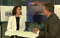 EU-Parlaments-Vizepräsidentin Katarina Barley (SPD) im Gespräch mit Stefan Grobe