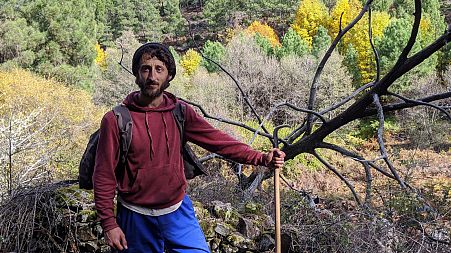 Álvaro García Río-Miranda, goatherd in the Sierra de Gata, in November 2019. 