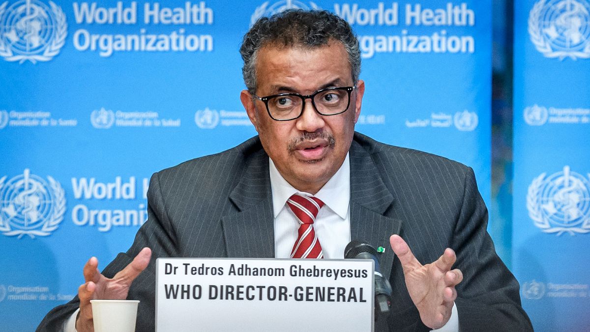  Le directeur général de l'Organisation mondiale de la santé (OMS), Tedros Adhanom Ghebreyesus, le 11 mars 2020 à Genève.