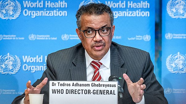 Le directeur général de l'Organisation mondiale de la santé (OMS), Tedros Adhanom Ghebreyesus, le 11 mars 2020 à Genève. Le directeur général de l'Organisation mondiale de la santé (OMS), Tedros Adhanom Ghebreyesus, le 11 mars 2020 à Genève.