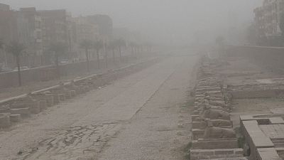 طوفان شن در شهر باستانی اقصر مصر