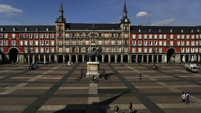 La Plaza Mayor de Madrid desierta