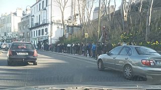 People queueing up in Howth, Ireland on Sunday March 22nd.