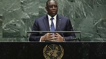 Senegal's President Macky Sall addresses the 74th session of the United Nations General Assembly, Tuesday, Sept. 24, 2019, at the United Nations headquarters.