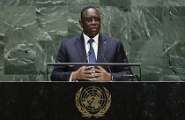 Senegal's President Macky Sall addresses the 74th session of the United Nations General Assembly, Tuesday, Sept. 24, 2019, at the United Nations headquarters.