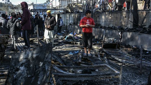 حريق في جزيرة ليسبوس في اليونان حريق في جزيرة ليسبوس في اليونان