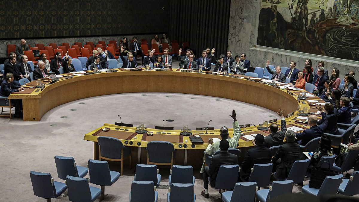 مجلس الأمن الدولي خلال التصويت على مشروع قانون بشأن اليمن 