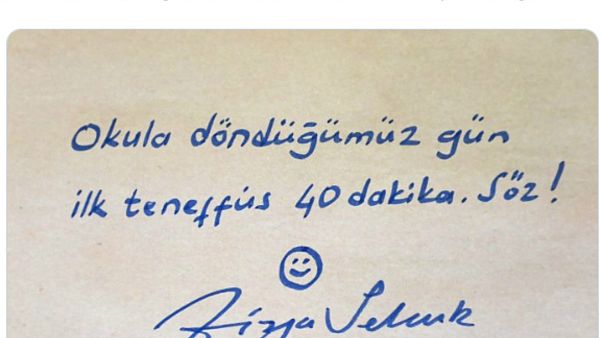 Milli Eğitim Bakanı Ziya Selçuk'un paylaşımı Milli Eğitim Bakanı Ziya Selçuk'un paylaşımı