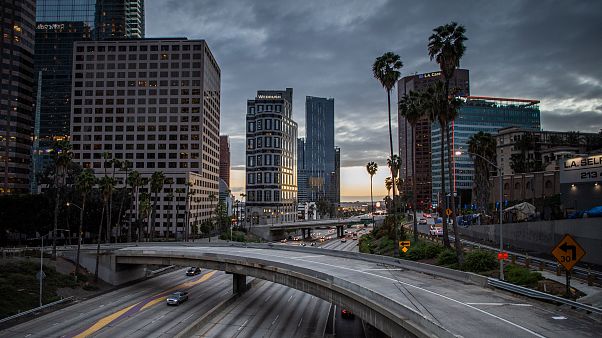 The 110 Freeeway is nearly empy in downtown Los Angeles, California. - Bars, restaurants and nightclubs in Los Angeles were ordered to close from midnight on Sunday, 15 March. The 110 Freeeway is nearly empy in downtown Los Angeles, California. - Bars, restaurants and nightclubs in Los Angeles were ordered to close from midnight on Sunday, 15 March.