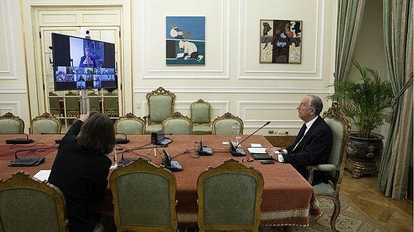 Presidente Marcelo Rebelo de Sousa durante o Conselho de Estado por videoconferência Presidente Marcelo Rebelo de Sousa durante o Conselho de Estado por videoconferência