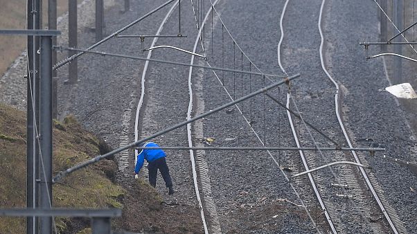 A French Gendarme on the scene of a train crash earlier this month in Alsace, France. A French Gendarme on the scene of a train crash earlier this month in Alsace, France.