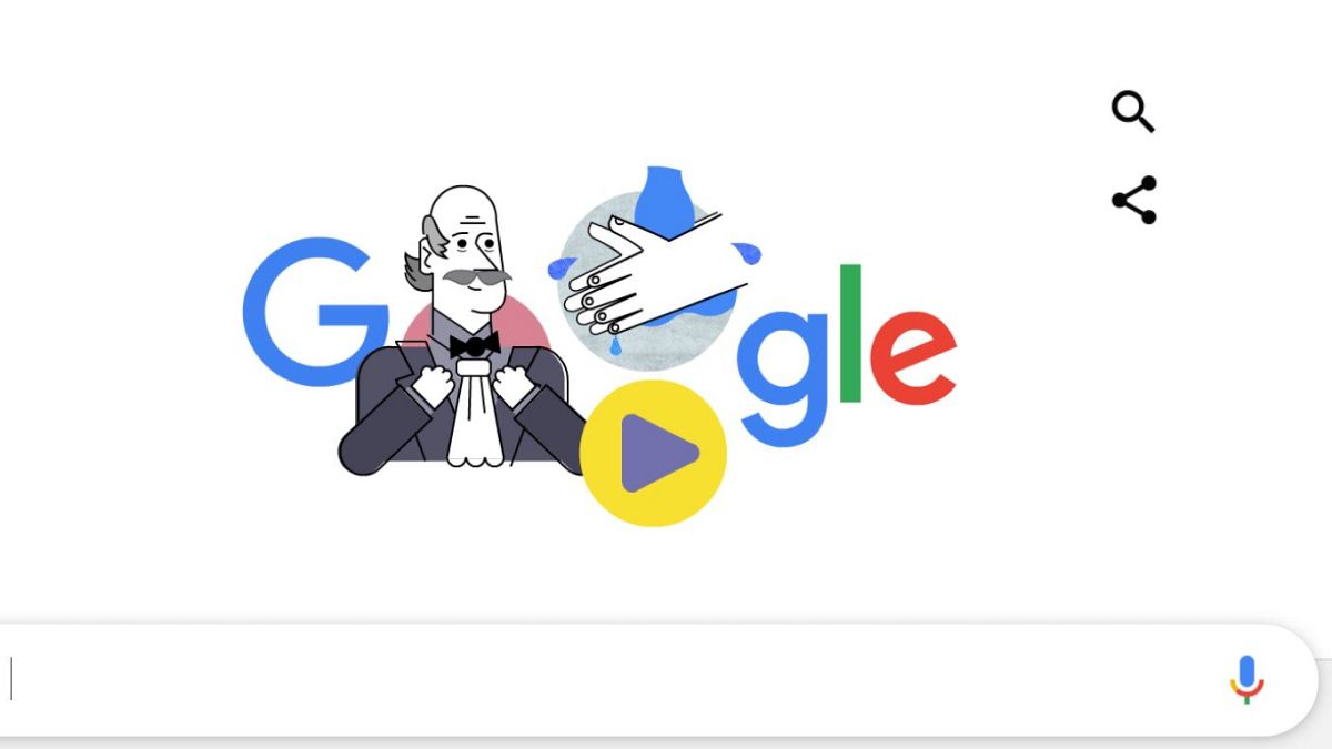 Semmelwies Ignáccal hirdeti a kézmosás fontosságát a Google