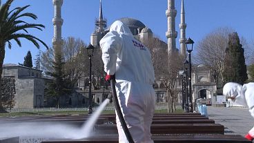 Disinfection of Istanbul's historic Sultanahmet district