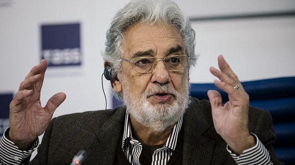 Spanish tenor Placido Domingo gives a press conference ahead of his concert in Moscow on October 15, 2019. (Photo by Dimitar DILKOFF / AFP) Spanish tenor Placido Domingo gives a press conference ahead of his concert in Moscow on October 15, 2019. (Photo by Dimitar DILKOFF / AFP)