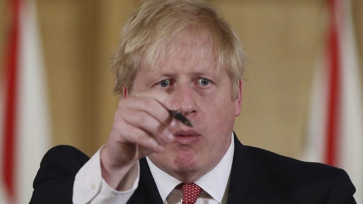 British Prime Minister Boris Johnson gives his daily COVID 19 coronavirus press briefing to announce new measures to limit the spread of the virus, at Downing Street in London