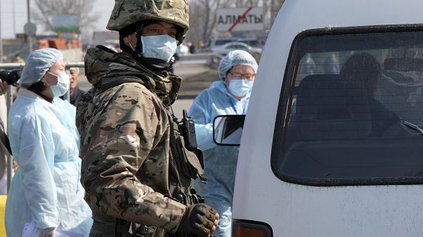 Блокпост в Алма-Ате. Блокпост в Алма-Ате.
