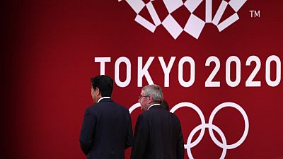 International Olympic Committee president Thomas Bach e Shinzo Abe - 24.7.2019