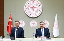 Sağlık Bakanı Fahrettin Koca ve Milli Eğitim Bakanı Ziya Selcuk 