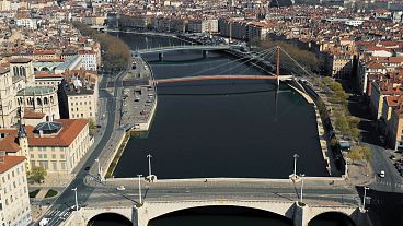 Watch: Drone footage shows stark emptiness of Lyon's lockdown