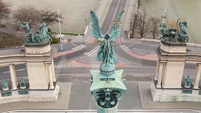 Drone footage shows the empty streets of cities on lockdown