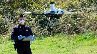 Police test a drone in Italy
