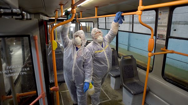 Дезинфекция общественного транспорта в Петербурге 19 марта 2020 Дезинфекция общественного транспорта в Петербурге 19 марта 2020