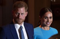 Britain's Prince Harry, Duke of Sussex, and Meghan, Duchess of Sussex, after attending the Endeavour Fund Awards, London, UK, March 5, 2020.