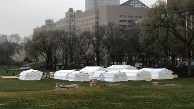 ABD'de koronavirüs: Central Park'ın göbeğinde sahra hastanesi inşa edildi