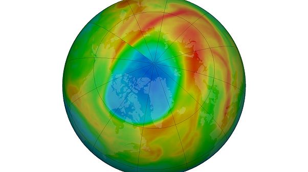Ozone hole in the Arctic on March 25 Ozone hole in the Arctic on March 25