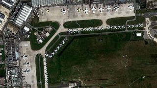 Vue satellite de l'aéroport de Paris Charles de Gaulle, le 27 mars 2020.